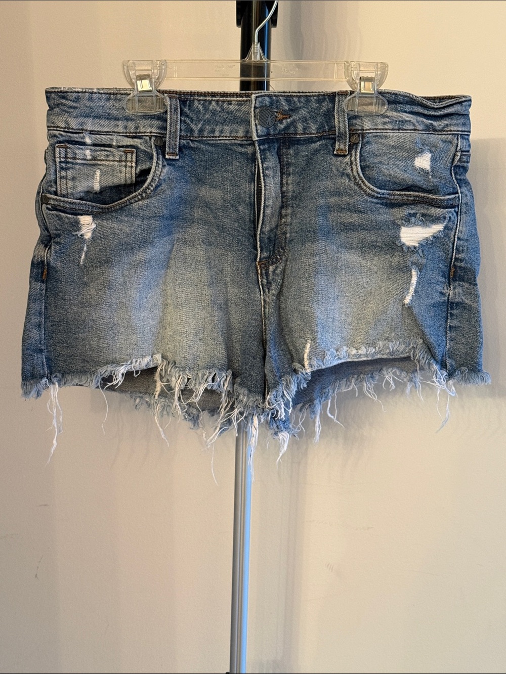 Kut from the Kloth Distressed Light Blue Denim Cutoff Shorts